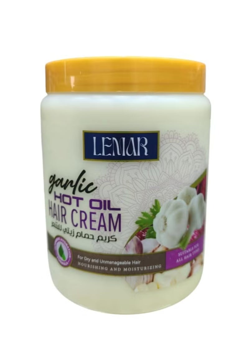 Hair oil bath cream with garlic extract, 1000 ml